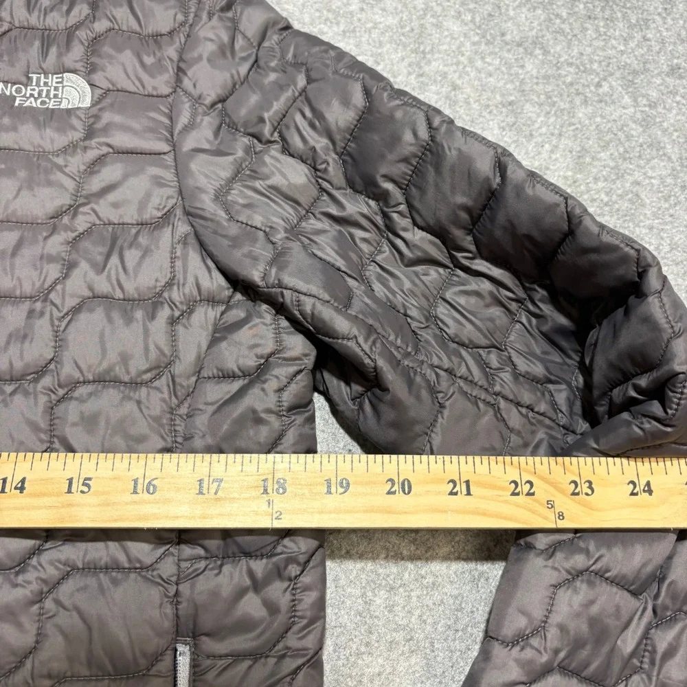 The North Face Boys Thermoball Full Zip Jacket Gray Puffer Coat Size L 14/16